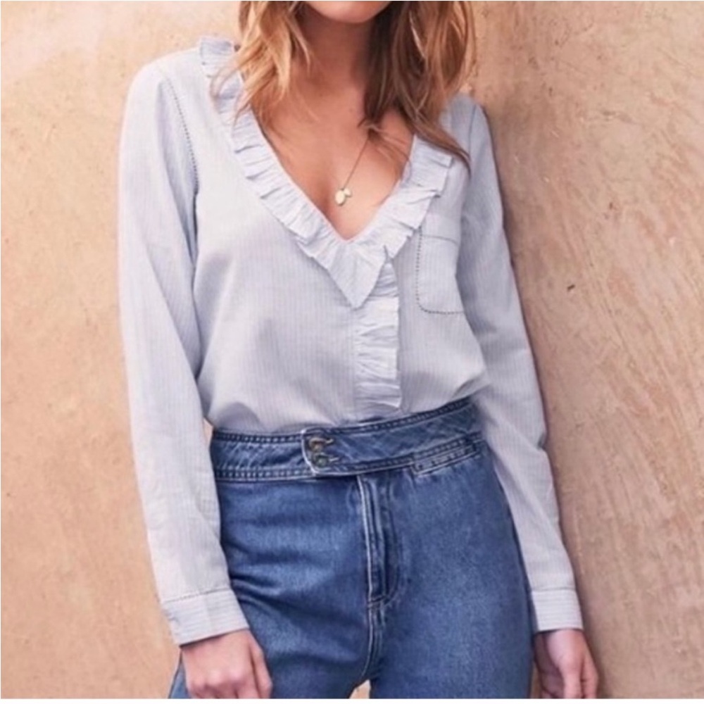 Sezane Capucine Ruffled Neckline - Size 40